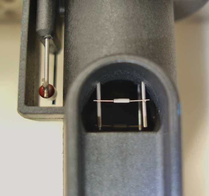 Hot Wire MAF sensor internals showing heated wire element and intake air temperature sensor